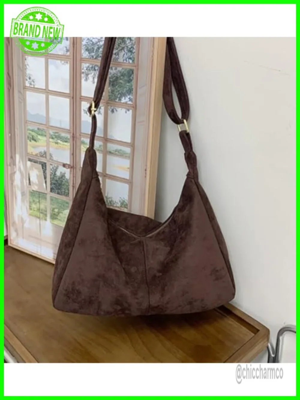 Slouchy Suede Hobo Bag Underarm Shoulder Crossbody Purse